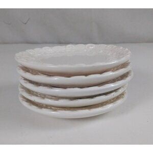 Vintage Applause Set Of 5 White Decorative 4" Saucers #39185